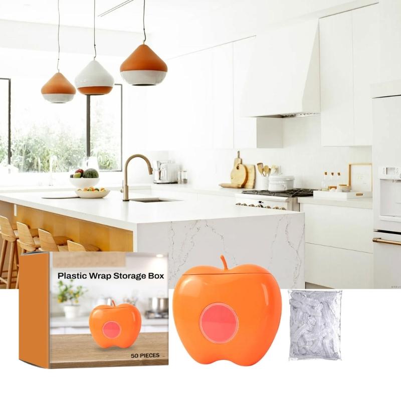Practical Plastic Film Organizer Box Practical Food Wrap Storage Box Food Cover Cling Film Wrap Organizer
