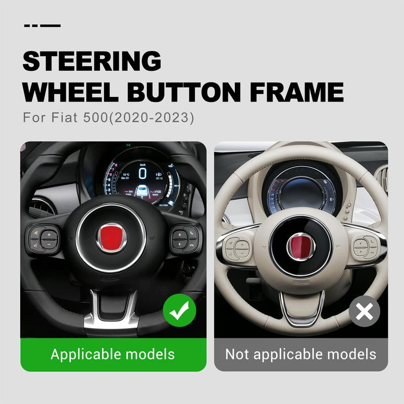 Real Hard Carbon Fiber Car Steering Wheel Button Cover For Fiat 500 Abarth 595 695 Interior Trim Accessories