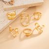 DIEZI 6pcs/set Vintage Gold Silver Color Metal Rings For Women Men Fashion Punk Hollow Out Geometric Knuckle Joint Ring Set