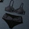 Women's Plus Size 5XL Polka Dot Print Bikini Set Sexy Push Up High Waisted Ruched Tummy Control Summer Beach Swimwear