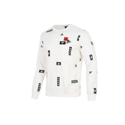 adidas Sweatshirt à col rond imprimé à motifs FW22 Hauts pour homme Blanc HN8985