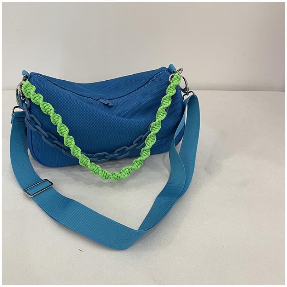 

Женская сумка, милая крутая сумка подмышки, текстурная женская сумка на плечо для пригородных поездок, длина 29 см, ширина 10 см, высота 18 см синий