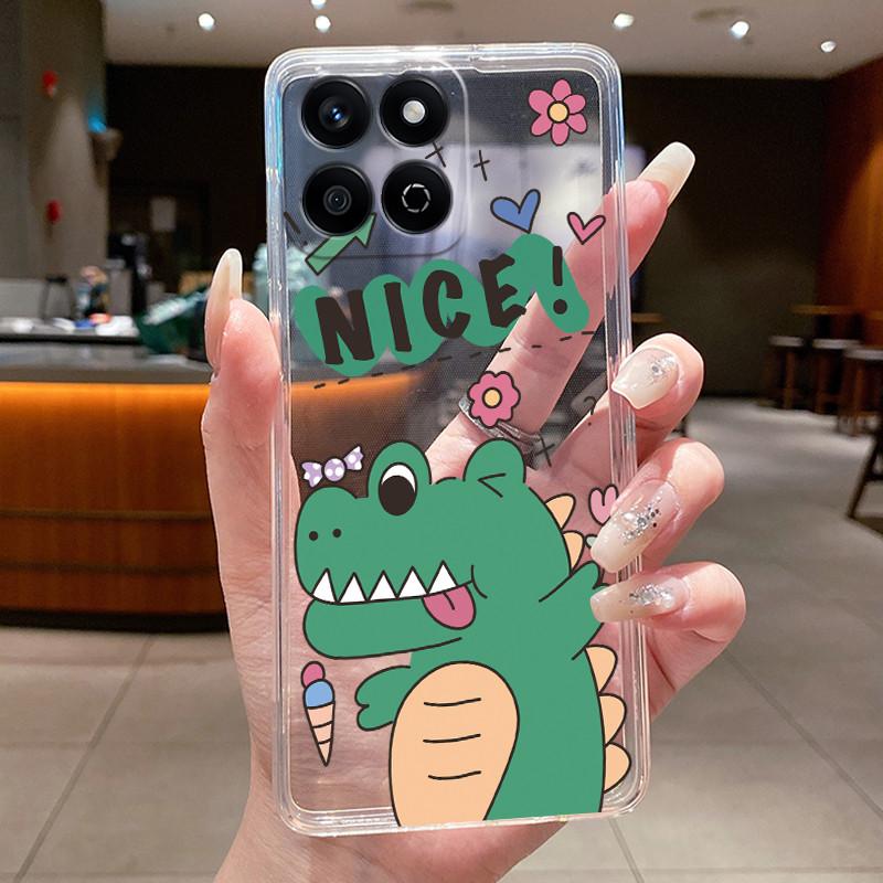 

Phone Case For Honor X7C/Play 60 Plus/200 Smart 5G Fundas Butterfly Bow Protective Casing Transparent Soft Silicone TPU Cover Honor X7C