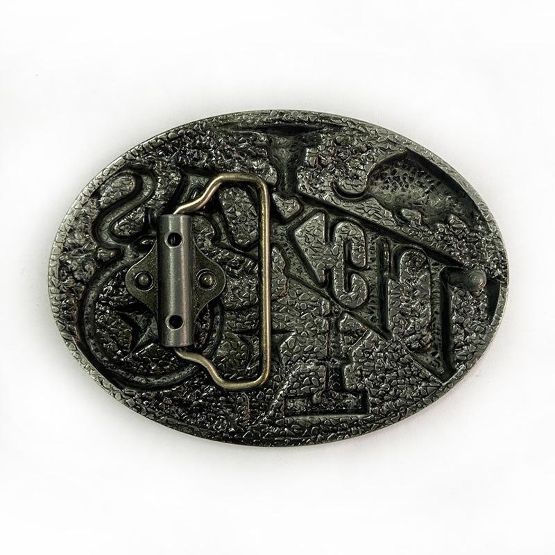 American Western Cowboy Oval Belt Buckle - New Bull Head Design