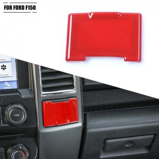 Rote Zentrale Steuersteckdose Elektrische Dekorabdeckung Zierleiste Für Ford F150 15-20
