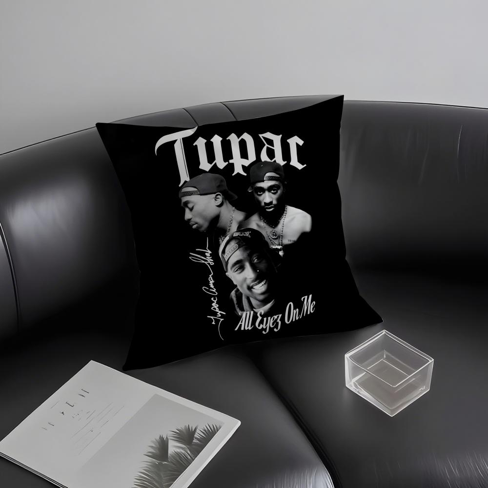 T-Tupac Shakurr Rapper Cushion Cover Pillowcase Ultra Soft Skin Friendly Fabric Cloud Like Comfort & Concealed Zipper