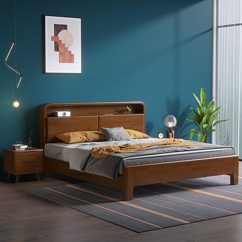 Nordic Solid Wood Bed with Soft or Hard Headboard - Available in 1.5m Single or 1.8m Double.