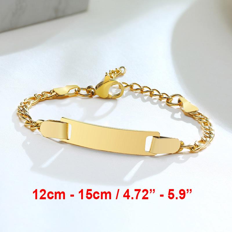 Individuell gravierte Armbänder für kleine Mädchen, personalisierter anti-allergischer Edelstahl-Balken Schmuck für Mädchen und Jungen