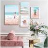 Pink Sea Beach Shell Pineapple Hammock Nordic Posters And Prints Wall Art Canvas PaintingWall Pictures For Living Room Decor