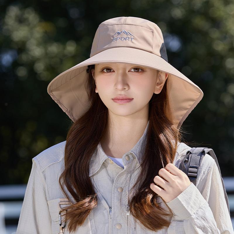 2026 Spring And Summer New Women'S Fashion Hat Outdoor Sunshade Hiking Wide-Brimmed Fisherman'S Hat Sunhat