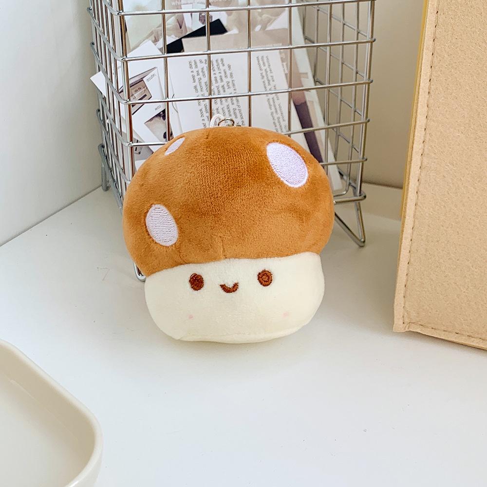 

Plush Mushroom Cute Doll Keychain Stuffed Toy Backpack Hang Accessory Gift Kids кофейный