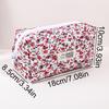 Fresh and Simple Small Floral Pattern Large Capacity Pencil Case, Spacious Stationery Storage Bag, Portable School Supplies