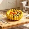 3D Printed Banana Shape Fruit Bowl Funny Decorative Fruit Plate Desktop Key Bowl for Home Kitchen Dining Room Decor
