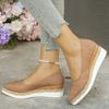 Women's Wedge Platform Shoes Comfortable Slip-On Loafers Shallow Mouth Single Shoes for Women Pointed Casual Shoes Zapatos Mujer