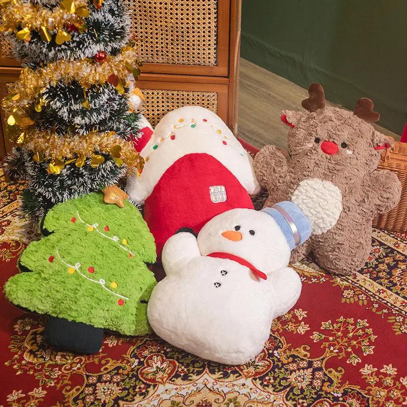 45cm Christmas Plush Doll Tree House Socks Snowman Stuffed Plush Toy Animal Doll Children Halloween Christmas Gift