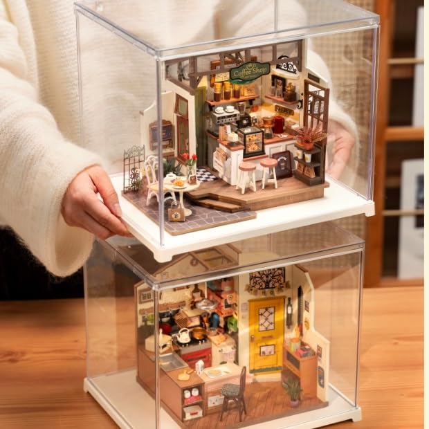 Robotime Mini Casa Casa delle Bambole Custodia in Acrilico (Casella di visualizzazione) - Assemblaggio richiesto