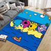 Mr. Men and Little Miss2 Flannel Pattern Square Carpet,Area Rug,Carpet Rug for Living Room Bedroom Sofa Playroom Decor,Non-slip Floor Mat