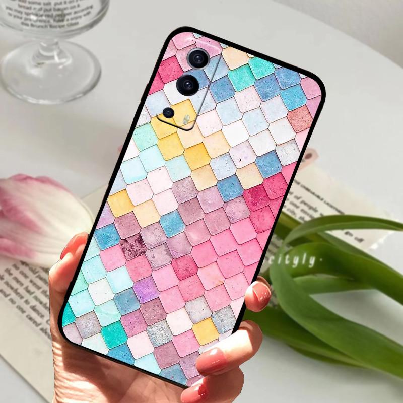 For vivo Y72 5G Case V2041 Silicone Shockproof Soft TPU Phone Cover For VIVO Y52 5G funda V2053 Capa Cartoon Painted Coque