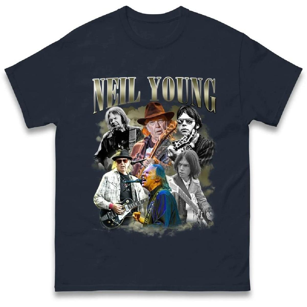 

2025Neil Young Bootleg футболка с графическим принтом футболка уличная одежда Harajuku классический винтажный мужской и женский топ XXXXXL чёрный