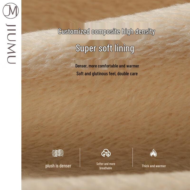 JIUMU Women's Warm Suede Velvet Lined Knit Windproof Touchscreen Gloves