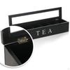 Wooden Tea Bag Holder Organizer Divided Storage Container Multipurpose Sturdy Practical with Clear