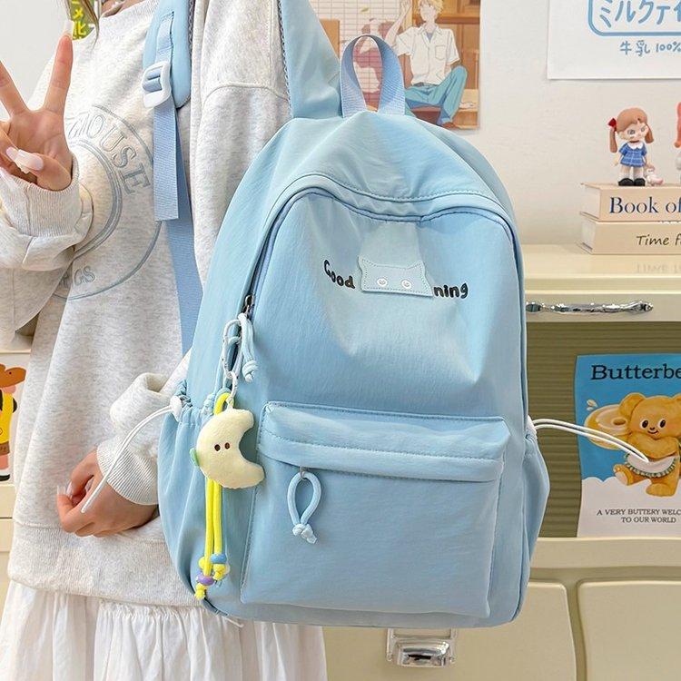 Schoolbag Japanese ins Fresh Casual Student School Bag Student High School Student Simple Backpack Versatile Lightweight Backpack