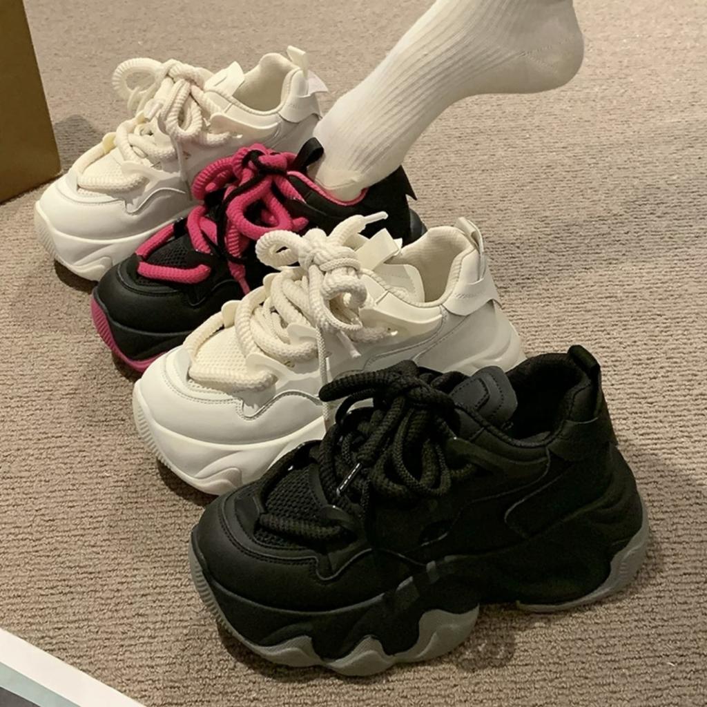 New Spring Sports and Leisure Women's Shoes Ins Autumn New Height Increase Fashion Color Matching Casual