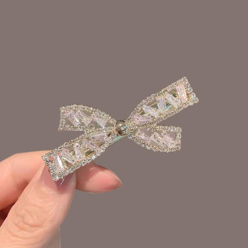 Elegant 2025 Korean Bow Pearl Rhinestone Hair Clip - Internet Celebrity Style