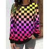 Autumn and Winter Women's 3D Checkered Crew Neck Hoodies & Sweatshirts (women’s)