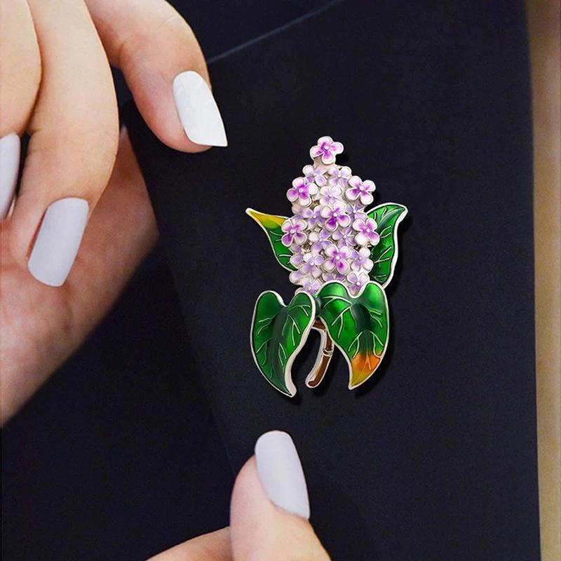 Emaille Lila Blumen Broschen Schönheit Frühling 4-farbige Nelkenblume Party Büro Broschen Pins Geschenke.