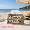 1pc, 2D Flat Printing, Tissue Box Vintage Indian Floral Border Tissue Box | Multi-Functional Napkin Dispenser, Suitable for Home, Parties, Car Decorat