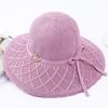 Ladies' Foldable Bow Basin Hat Summer Sun Hat Sunscreen UV Outdoor Sunscreen Cool Hat