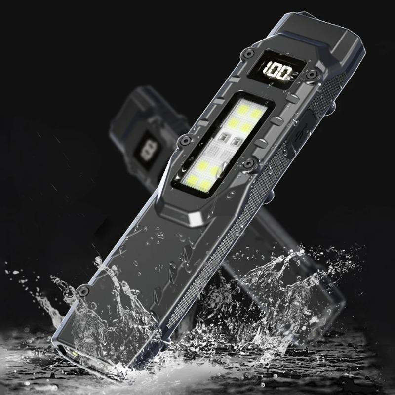 Ultra tenká svítilna Přenosné nouzové venkovní světlo s klipem na pero USB nabíjení Vysoce výkonná LED svítilna pro kempování rybaření