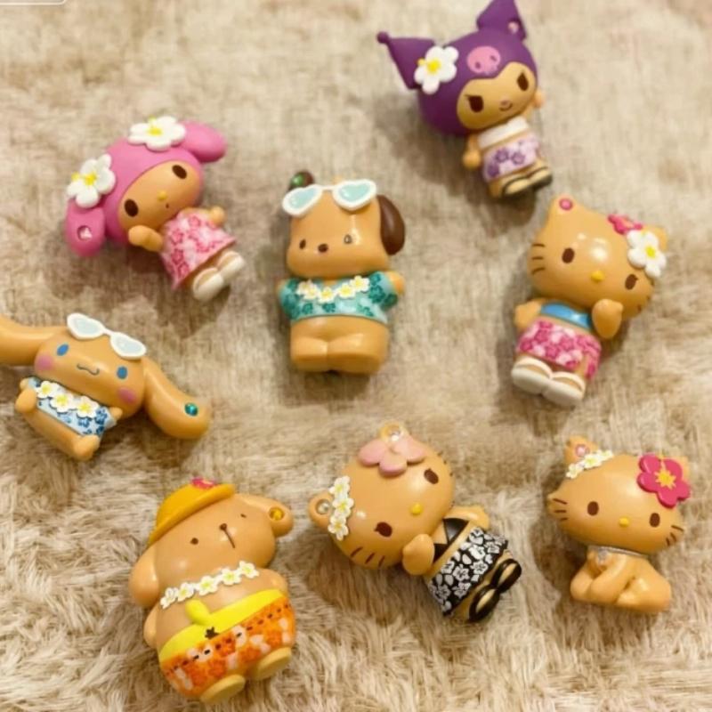 New Kt Cat Black Leather Series Blind Box Sparkling Water Diamond Jade Guigou Handmade Desktop Ornament Surprise Gifts For Boys