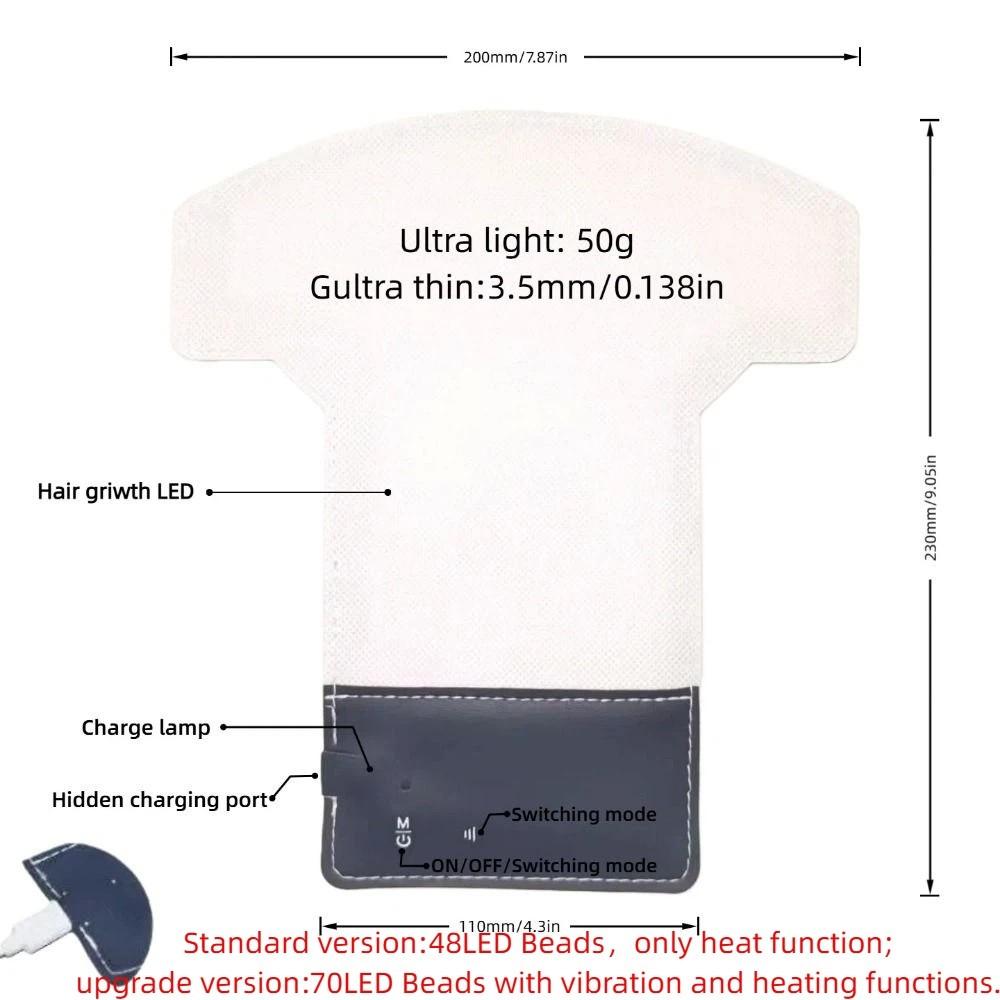 Red Blue Light Hair Growth Device Infrared Light Laser Hair Care Cap  for Men and Women