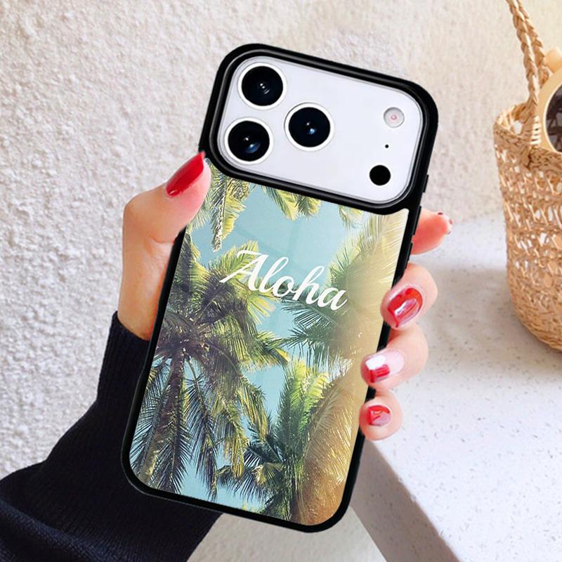 Aloha Hawaii Hawaiian Beach Palms Phone Case For iPhone 17 Air 16 15 14 13 12 11 Pro Max Plus
