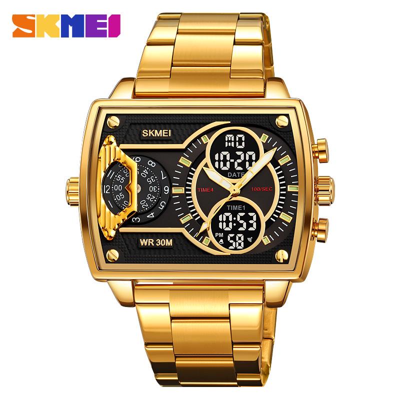 Shikemei Men's Multi-Time Zone Luminous Waterproof Dual-Movement Watch