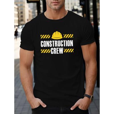 Construction Crew T-Shirt,Soft Breathable & Fade-Resistant, Classic Fit for Daily Casual Wear