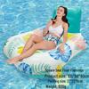 Inflatable PVC Float Recliner: Foldable Striped Swimming Bed