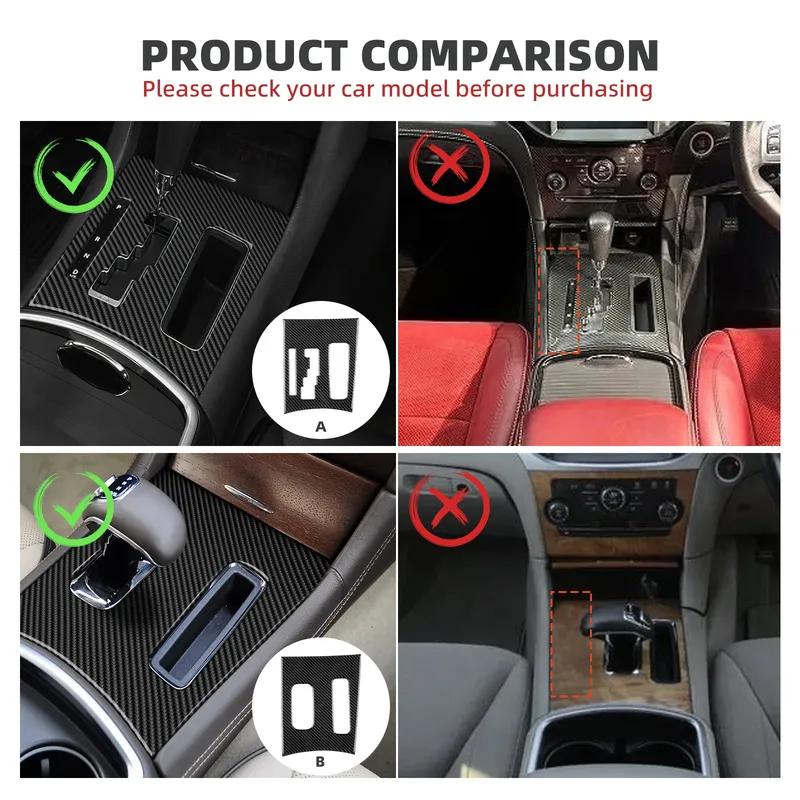 Real Soft Carbon Fiber For Chrysler 300 300C 2011 2012 2013 2014 LHD RHD Car Central Control Gear Panel Sticker Accessories