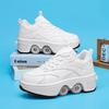Double-Row Deform Wheel Automatic Walking Shoes Invisible Deformation Roller Skate 2 In 1 Removable Pulley Skate Skating Parkour