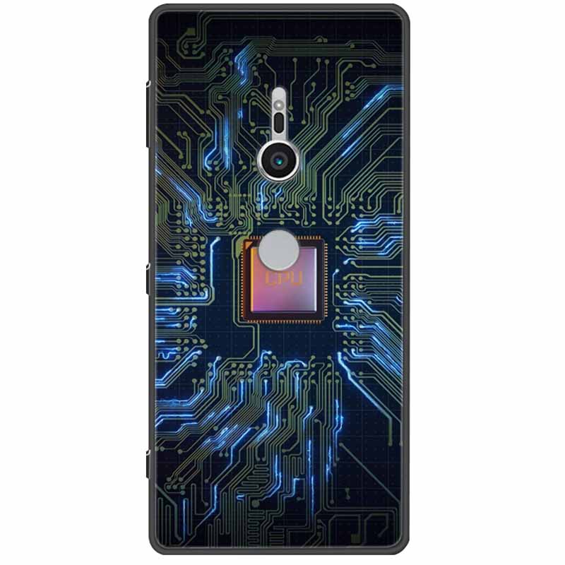 Cute Paint Cover For Sony Xperia XZ3 XZ2  XZ1 XA2 XA1 Ultra Plus Compact Premium Case Black Silicone TPU Coque Shockproof Capa