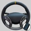 Car Accessories Hand-stitched Black Suede Leather 2011-2016 Avante I30 2012-2016 Steering Wheel Cover For Hyundai Elantra
