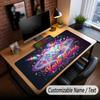 Neon Abstract Theme Custom Mouse Pad Personalized With Name Text Customized Desk Mat For Office Home Decor