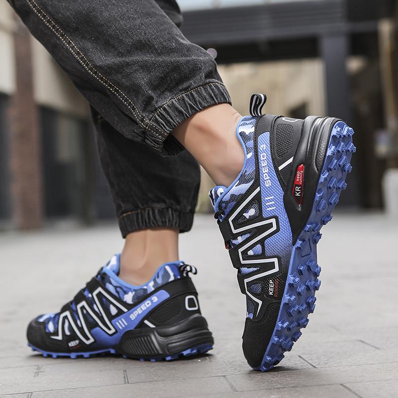 Men Hiking Shoes Outdoor Trail Running Shoes Mesh Breathable Hiking Training Shoes Large Size 40-47 Casual Sports Jogging Shoes