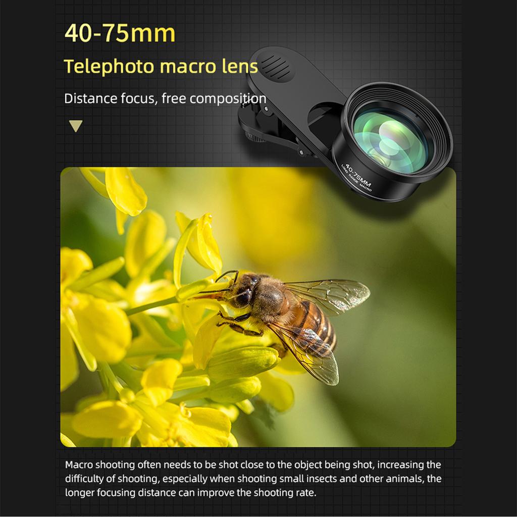 10X Universal Smartphone Macro Lens 4K Ultra High Definition Phone Camera Lens with Phone Clip Compatible with Android