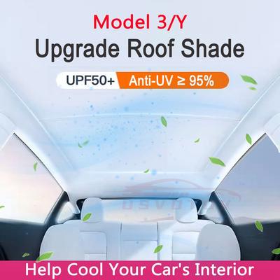 Sonnenschutz Schiebedach Für Tesla Model Y Juniper Model 3 2025 2025 Upgrade Eisstoff Schnalle Sonnenschutz Glasdach Vorne Hinten Oberlicht