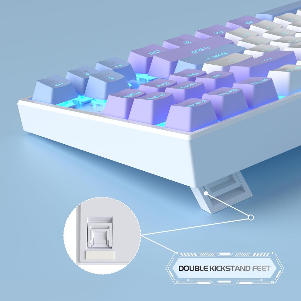 MageGee MK-Star Wired Mechanical Keyboard, Gaming, Pink, Purple, Red Switches (Purple White (Red Switches))