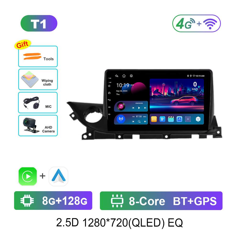 Video Multimedia Player Car Android 14 WiFi QLED Screen for Mazda 6 Mazda6 III 3 GJ GL ATENZA 2018 - 2021 GPS Navigation BT