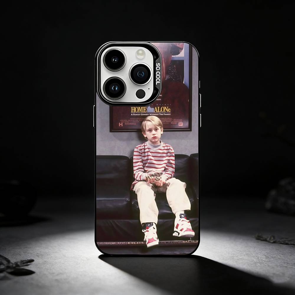 Funny TV Home Alone Phone Case For iPhone 17,16,15,14,13,12,11 Plus,Pro Max,XS,Colored silver phone case